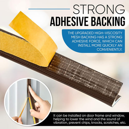 Adhesive V Shape Weatherstrip, Weather Stripping Door Seal Strip Foam Door Frame Insulation Side Jamb Bottom Groove Gap Filler Soundproof V Weatherstripping (Black, 1/2 in x 1/2 in x 26 Ft)