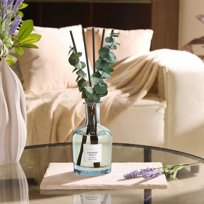 COCORRÍNA Wild Mint & Eucalyptus Reed Diffuser – 6.76 oz Essential Oil with 8 Reeds & Real Eucalyptus Sticks, Home Fragrance for Bedroom or Bathroom Décor