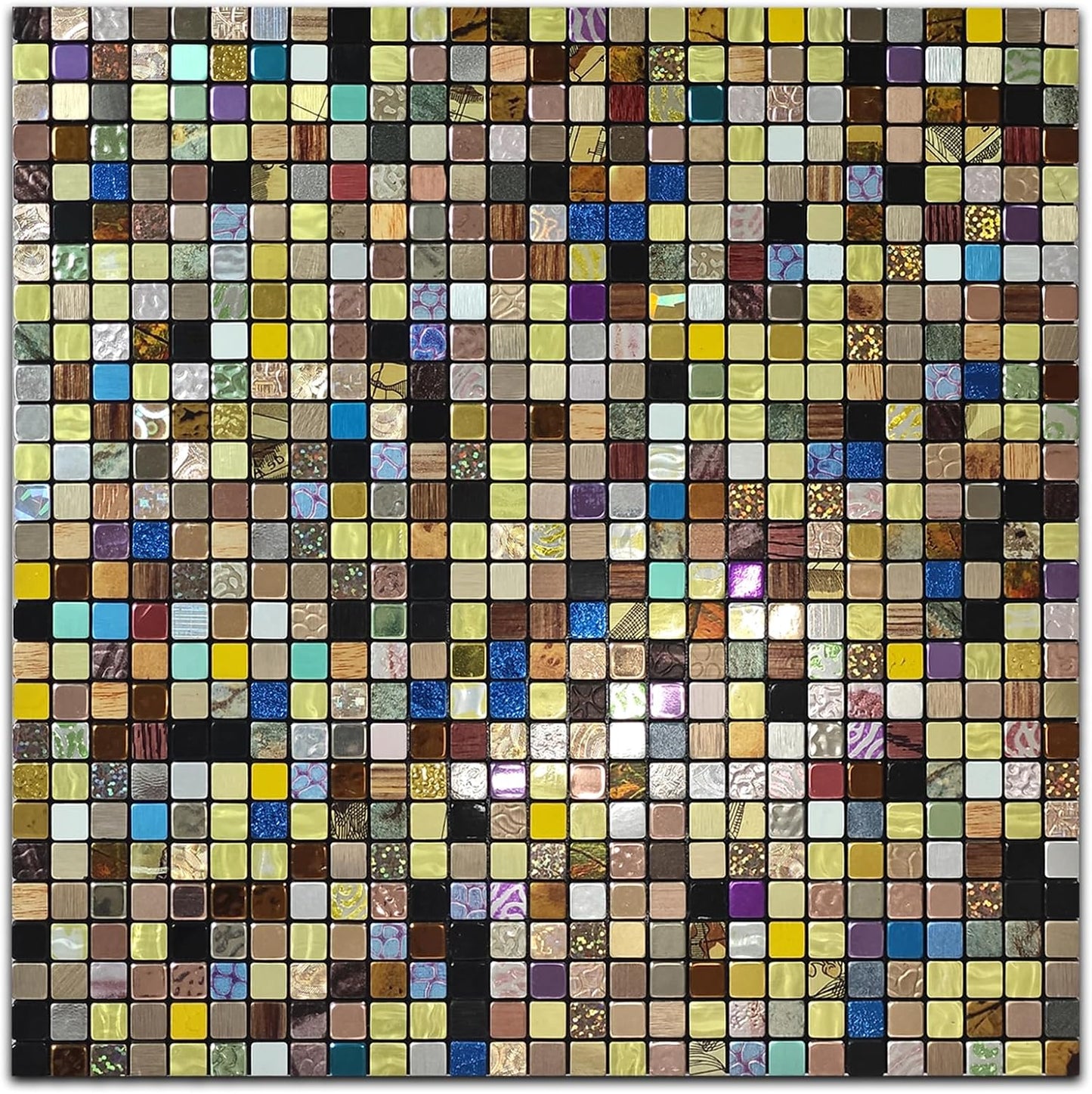 10 Sheets Peel and Stick Backsplash, Waterproof Mosaic Tile Self-Adhesive - Easy Cut to Size for Kitchen, Bathroom, Fireplace DIY Installation (10, Green+Blue Brushed)