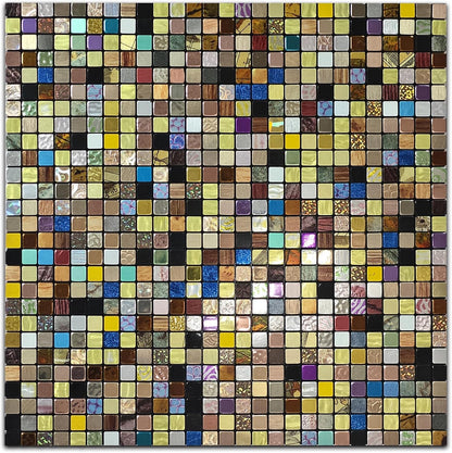10 Sheets Peel and Stick Backsplash, Waterproof Mosaic Tile Self-Adhesive - Easy Cut to Size for Kitchen, Bathroom, Fireplace DIY Installation (10, Green+Blue Brushed)