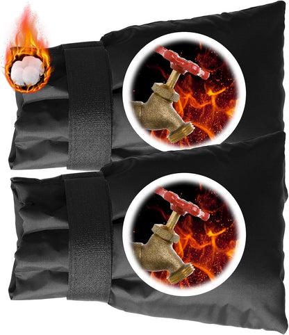 2 PACK Outdoor Faucet Cover Socks for Winter Freeze Protection Thickened Outside Garden Faucet Socks 5.9" W x 7.5" H (Black)