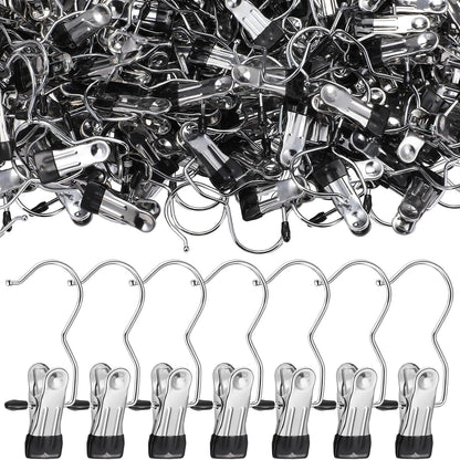 Yinder 150 Pcs Boot Hangers Clips Laundry Hooks Hanging Stainless Steel Clothes Pins Portable Clip Hangers for Closet Travel Socks Pants Handbags Hats Towels (Beige)