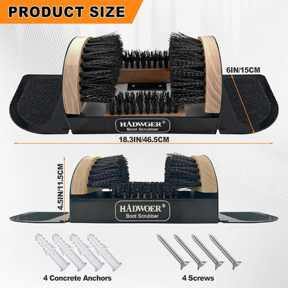 Hadwoer Boot Brush Scraper Outdoor – Heavy Duty Boot Scrubber & Shoe Cleaner Brush for Mud, Dirt & Snow – Durable Outdoor Boot Cleaner