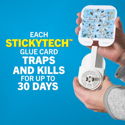 Safer Home Flying Insect Trap, Plug-in Fruit Fly Trap for Indoors, 2-Pack | Flying Insect, Moth, & Gnat Trap, Fruit Fly Killer, Fly Catcher, 24/7 Catch, Chemical-Free, 2 Traps + 2 Glue Cards, SH502-2SR