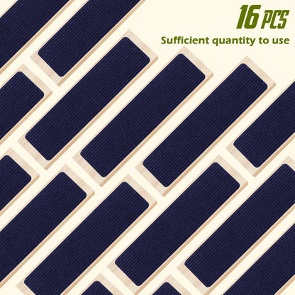 Stair Treads Non-Slip 16 Pack 8"x30" - Carpet Stair Runner for Indoor Wooden Steps with TPE Backing & Anti-Skid Surface, Reusable Adhesive Safety Rug for Kids/Elder/Pet-Friendly - Brown