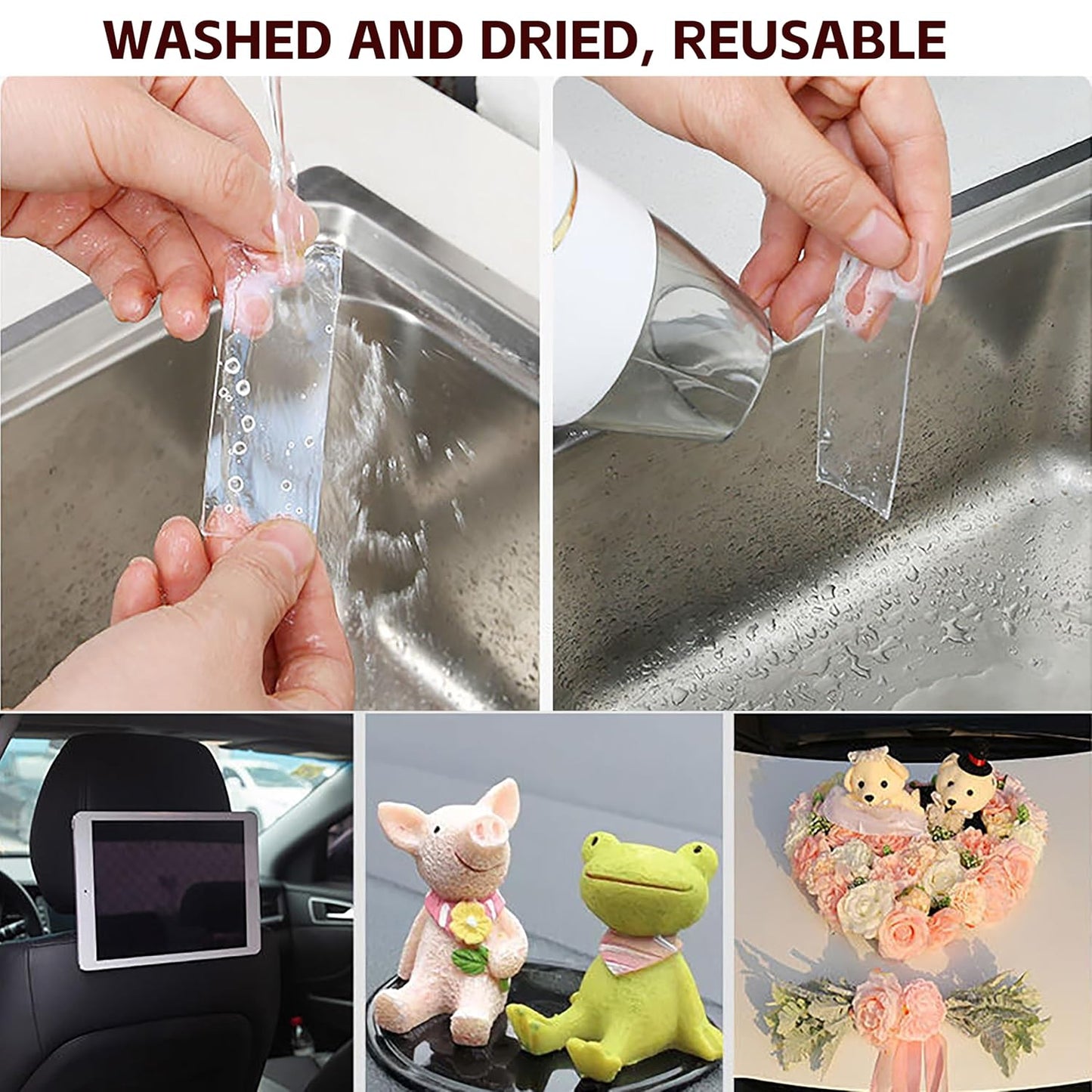 Double Sided Tape Heavy Duty Removable 10FT Clear Nano Tape Adhesive Mounting Tapes for Wall Decor,Hanging Picture, Poster, Carpet, Photo Deco