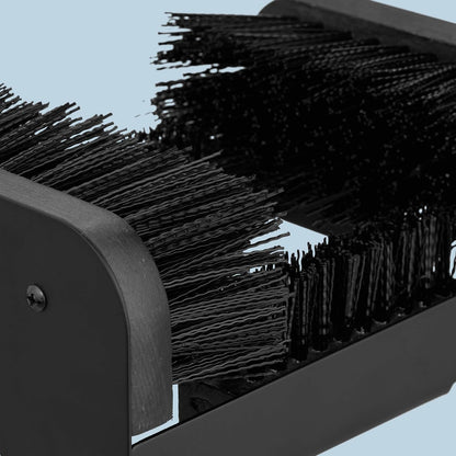 Relaxdays Shoe Scraper with All-Round Brushes, Outdoor Doormat, Heavy Duty Bristles, Floor Mounting, Black