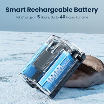 Waist Fan - 3-Speed Clip-On Fan, 16000RPM, 10000mAh Rechargeable Battery, LED SOS Light - Portable Cooling for Outdoor & Work
