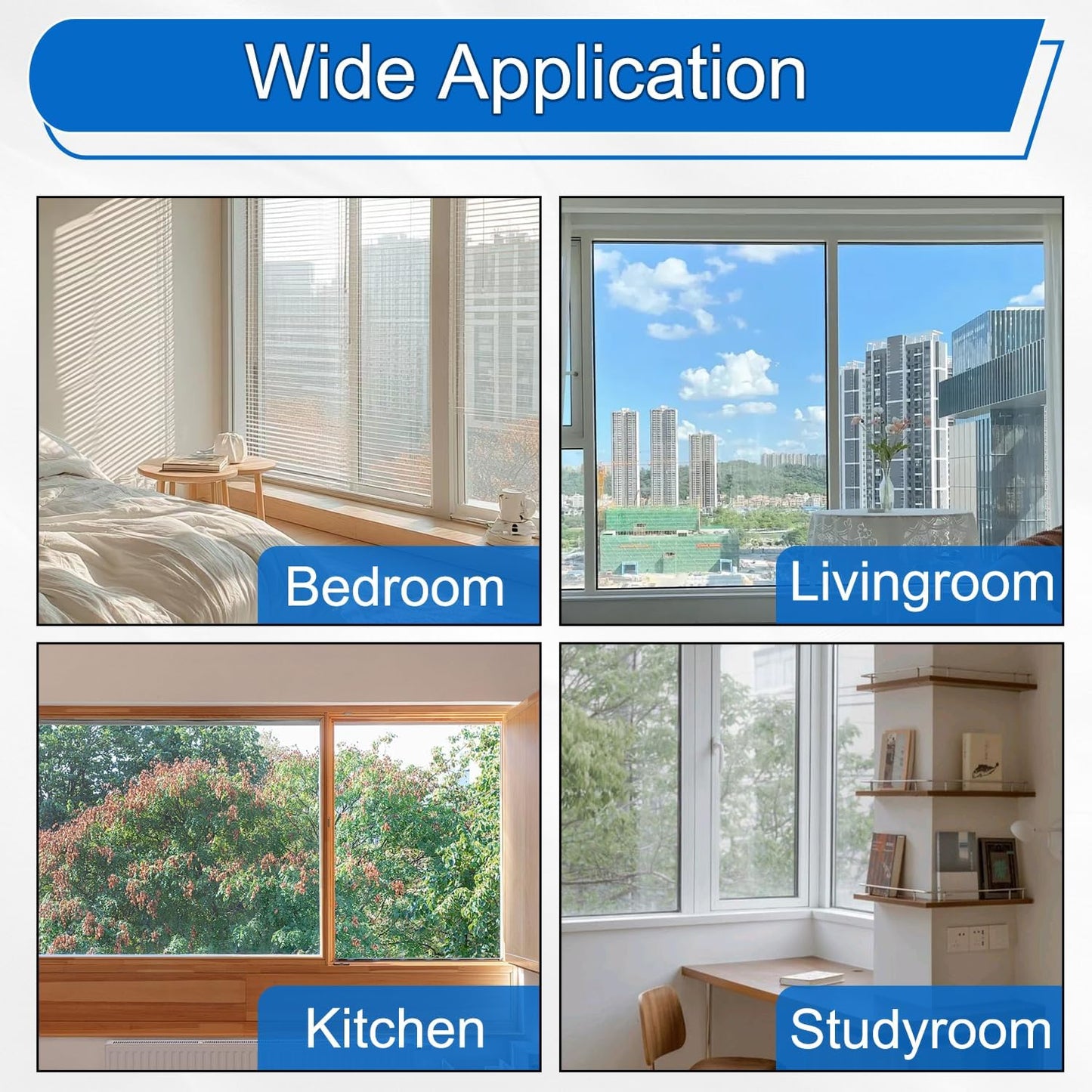 Thermal Shrink Window Insulation Film Kit 5 Pack (47"x315") – Heavy-Duty, Custom-Cut to Size | Blocks Drafts, Saves Energy | Easy DIY Install & Remove with Tape | Fits Home, Office, RV