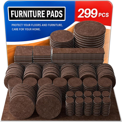 Ansible 60 PCS Felt Furniture Pads 1", Felt Pads for Chair Leg Floor Protectors for Hardwood Floors Round (Beige)