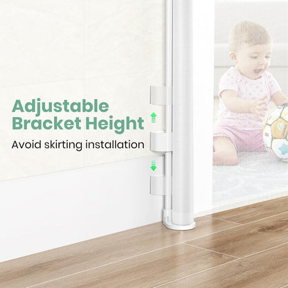 HAMOPY Retractable Baby Gate, 33" Tall, Extends up to 55" Wide, Durable Auto-Lock Baby Gates for Stairs, Mesh Dog Gate and Child Safety Gates for Doorways, Hallways, Indoor, Outdoor(Black)