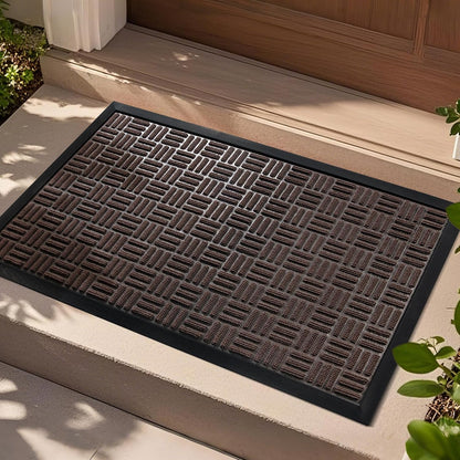 Mibao Front Door Mat, Heavy Duty Durable Welcome Mat for Outdoor Indoor, Dirt Trapper Waterproof Super Absorbent Door Mat for Entryway Outside Patio Porch, 29.5" x 17", Grey