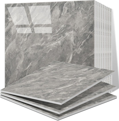 Vieshful 20pcs Peel and Stick Backsplash Tile，12"x12" Self Adhesive Marble Tile for Wall, PVC Waterproof Shower Wall Panels, Back Splash Stick on Tiles for Kitchen Bathroom Living Room (Not Real Tile)