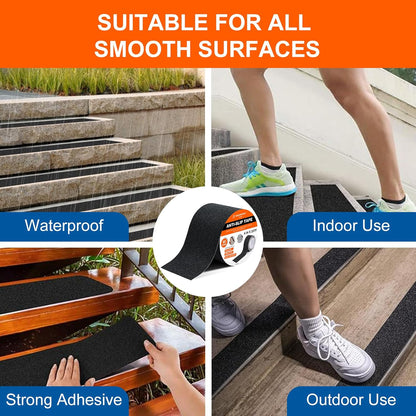 SIKEDEPRO 4" x 33Ft Heavy Duty Anti-Slip Tape,Skateboard Grip Tape, Non-Skid Safety Traction Tape for Staircases Outdoor/Indoor, Waterproof High Traction Stairs Non Skid Treads