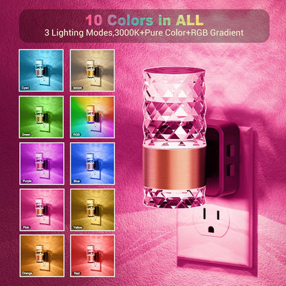 JandCase Motion Sensor Night Light, Night Lights Plug into Wall,3000K Soft White 0-100 LM Dimmable LED Night Light, Motion Activated Nightlight for Bathroom Hallway Decor
