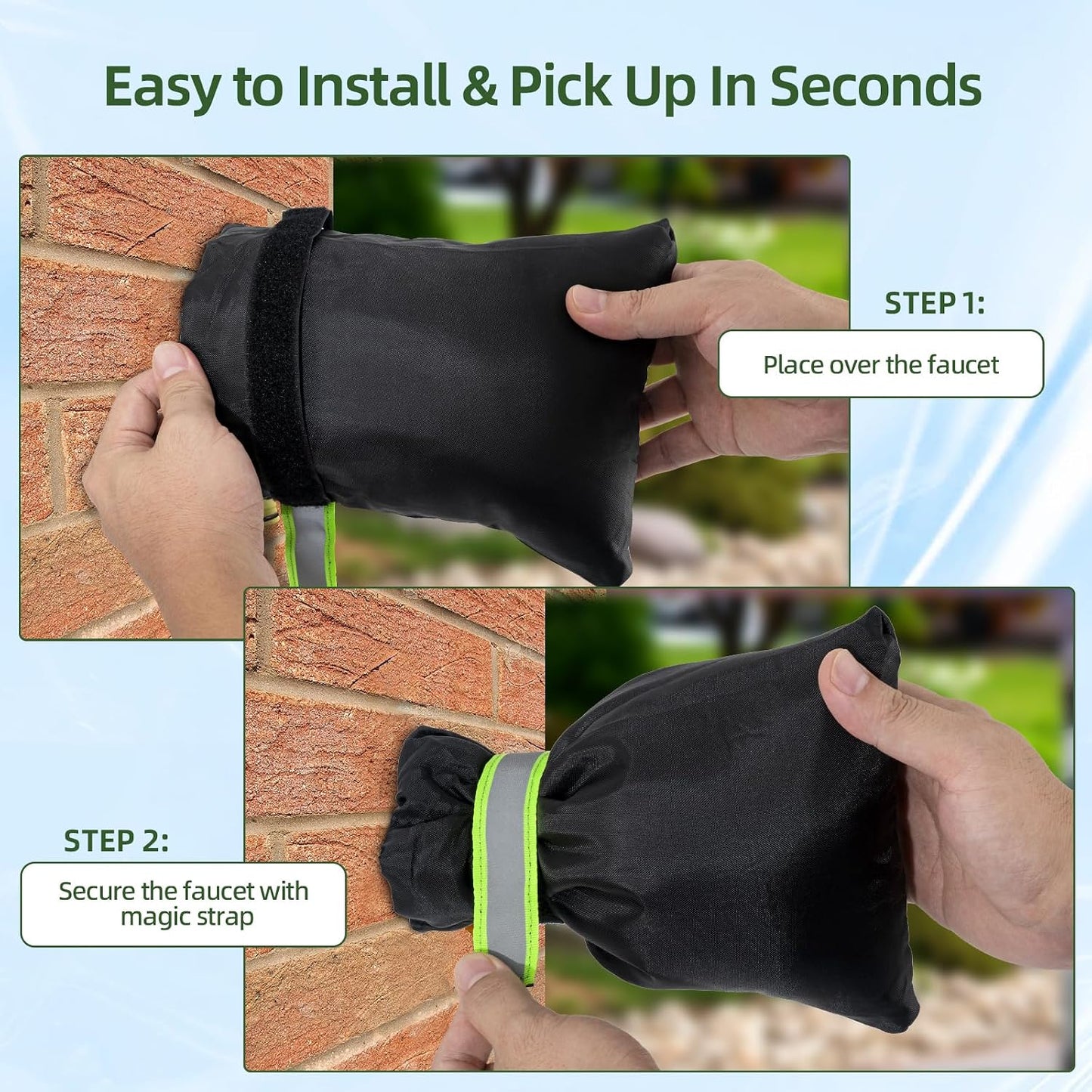 Insoma Pro Outdoor Faucet Covers for Winter Freeze Protection, 4 Pack 7.1" W x 8.7" H Winter Faucet Insulation Cover Socks, Hose Bib Covers for Winter