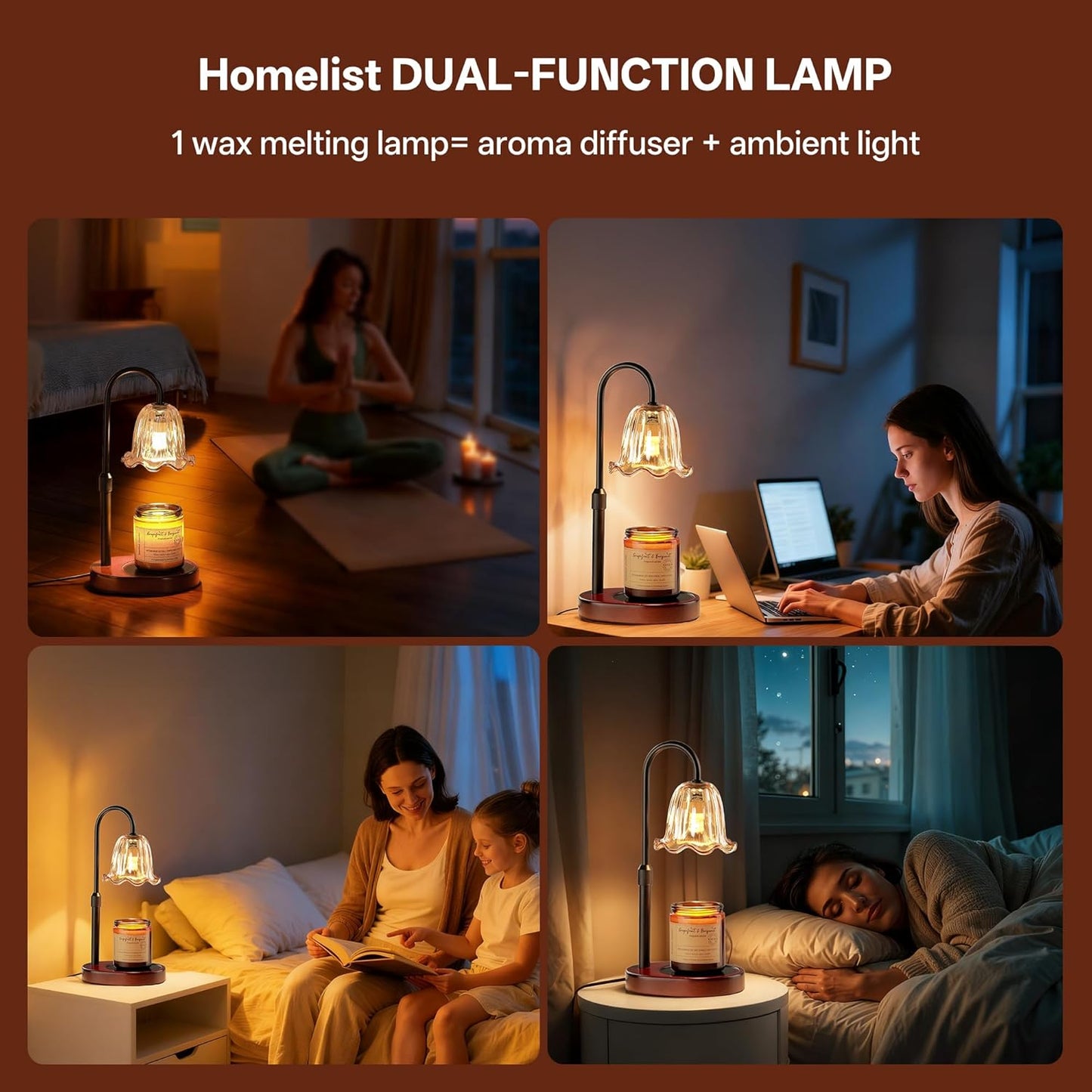 Homelist Candle Warmer Lamp with Timer, Height Adjustable Candle Lamp, Home Decor, Wax Melt Warmer for Birthday Chrismas Holiday Gifts for Mom, Women, Sister