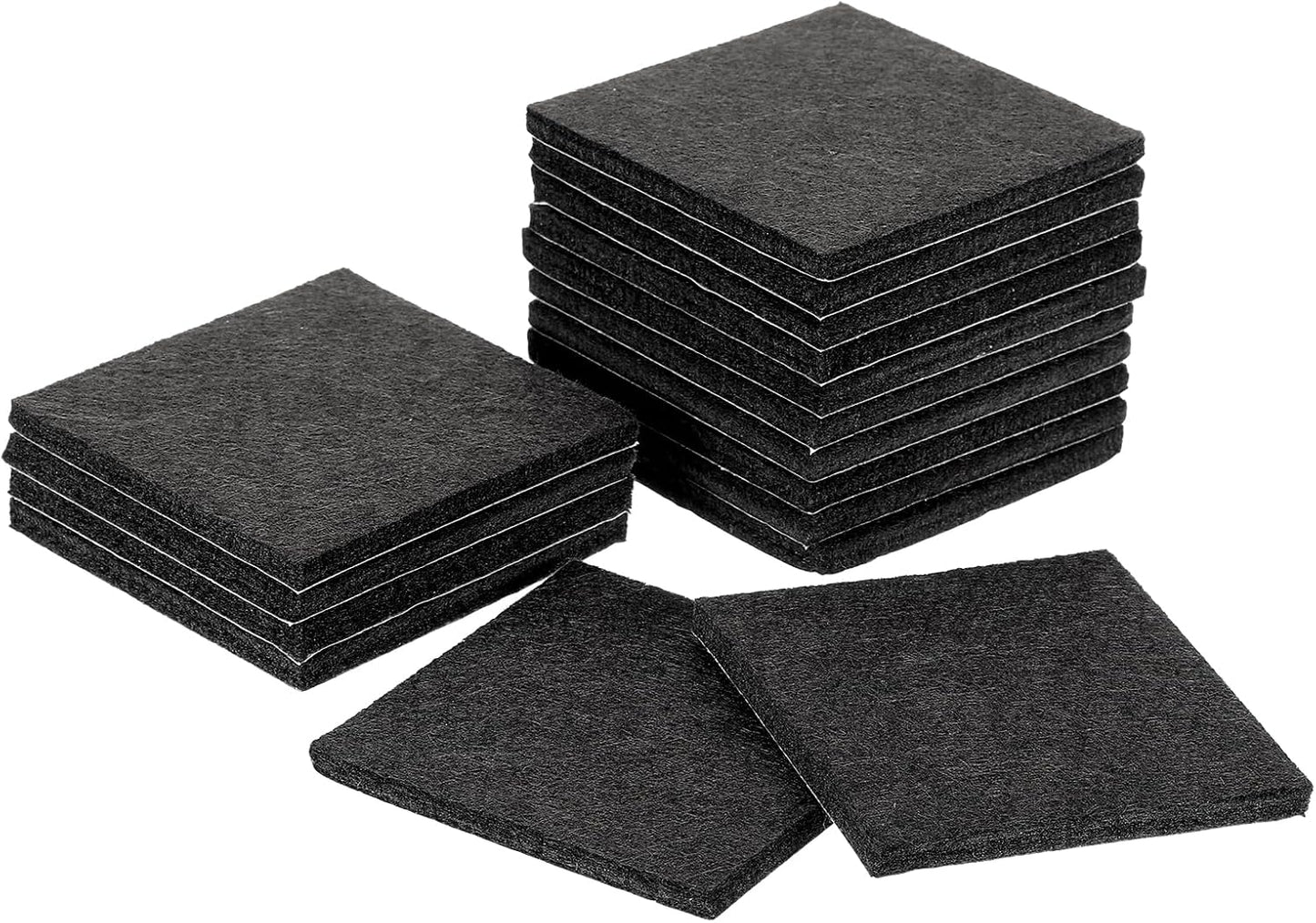 uxcell Furniture Pads, 16Pcs 2.5" - Square Self Adhesive Felt Furniture Pads, Floor Protectors for Furniture Feet Chairs Legs Hardwood Floors (Brown)