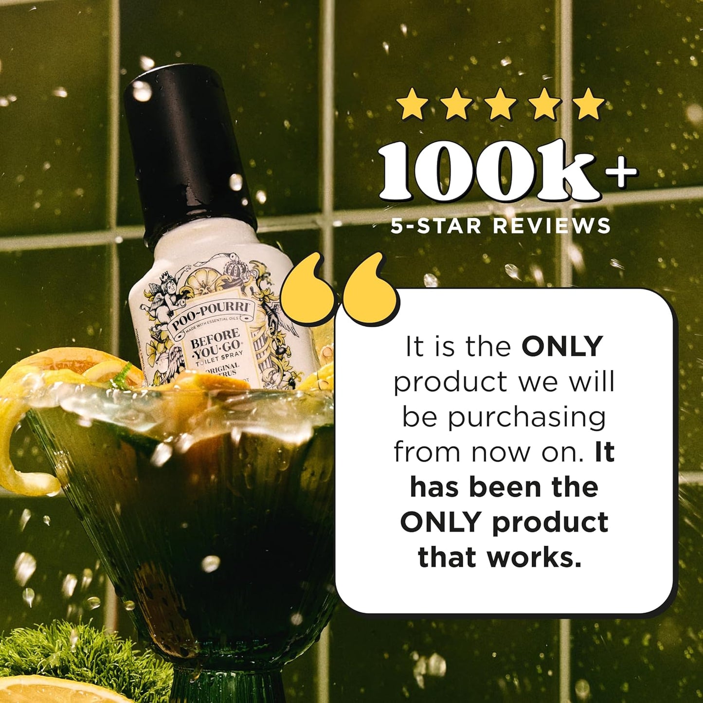 Poo-Pourri Before-You-Go Toilet Spray Refill, Original Citrus, 16 Fl Oz, Up to 800 Uses, Bathroom Odor Deodorizer with Essential Oils for Home or Work, Lemon, Bergamot and Lemongrass Scent