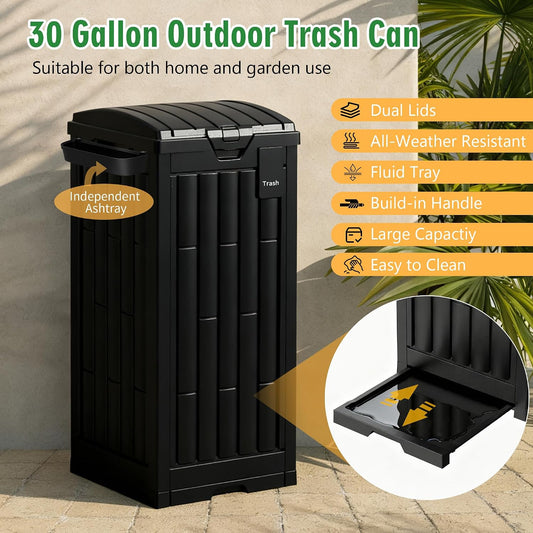 Outdoor Storage Box, 60 Gallon Waterproof Deck Box, Lockable Storage Container, Built-in Reinforcing Metal Rod Outside Resin Bin for Patio, Garden, Poolside and Garage