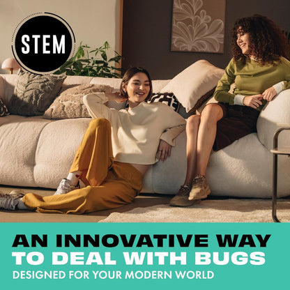 STEM Insect Trap - Indoor Fruit Fly & Gnat Pest Control for House, Home and Kitchen, Attracts & Traps Flying Bugs, Soft Blue Light - Includes 1 Plug-in Device & 3 Cartridges
