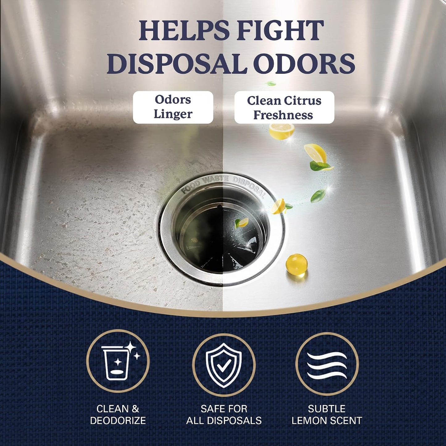 Farberware Garbage Disposal Cleaner Tablets – Disposal Cleaner and Deodorizer for Kitchen Sink Drain, Citrus Garbage Disposal Deodorizer, Sink Disposal Cleaner, 20 Count
