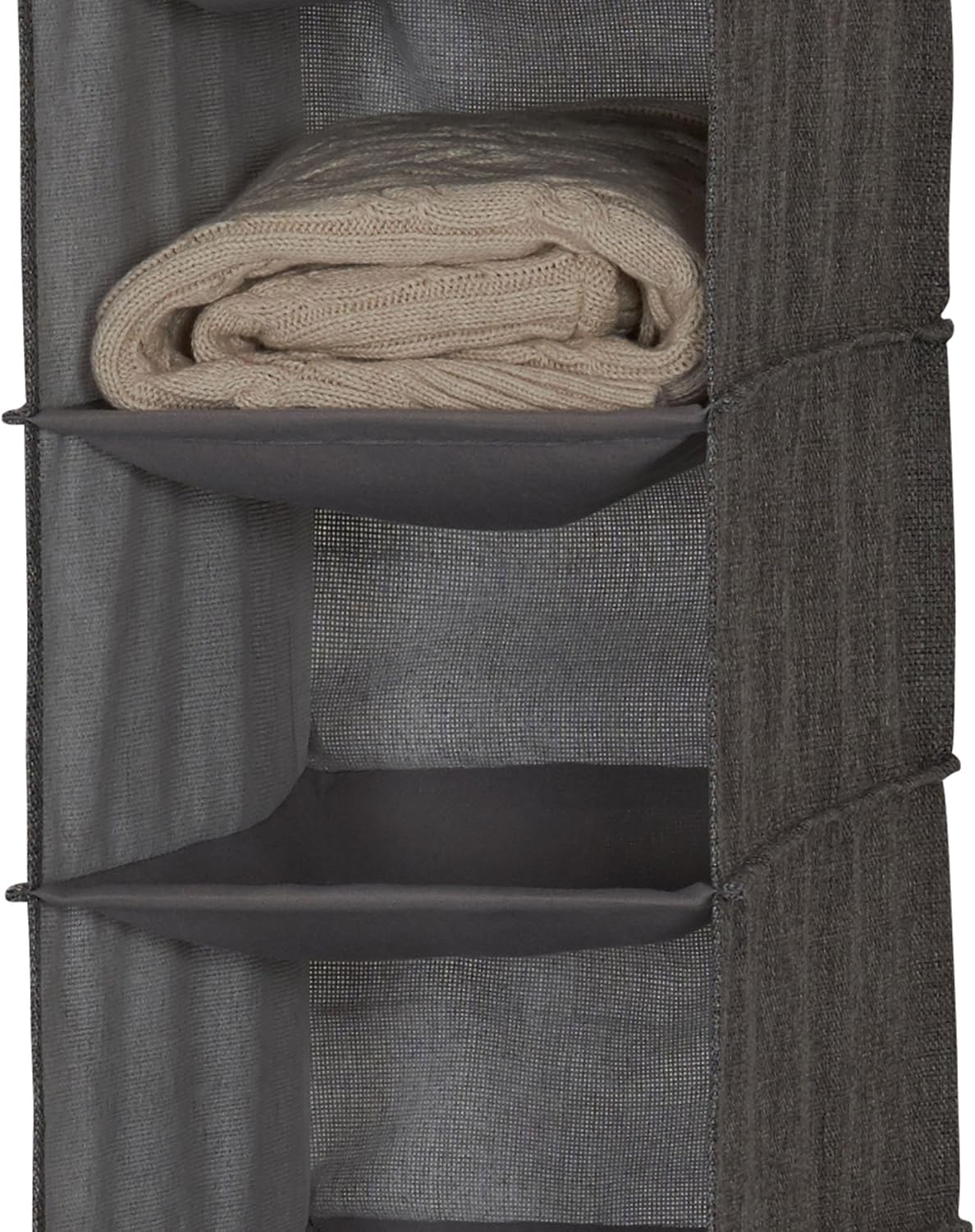 Household Essentials 311322 Hanging Shoe Storage Organizer for Closets |10 Pocket Shelves | Natural Canvas