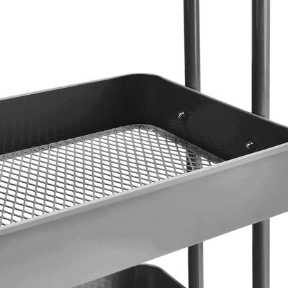 Amazon Basics 3-Tier Rolling Utility Cart, Storage Organizer, Lockable Wheels, Multifunctional Storage, Portable Mobile Shelving Unit, White