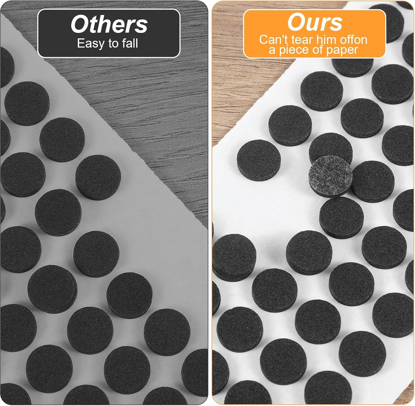 800Pcs Small Felt Pads, Self-Adhesive EVA Foam Furniture Pads, Round Felt Furniture Stickers Floor Protectors for Desks Drawers Vases Photo Frames Cabinets Doors Candlesticks - Black