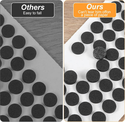 800Pcs Small Felt Pads, Self-Adhesive EVA Foam Furniture Pads, Round Felt Furniture Stickers Floor Protectors for Desks Drawers Vases Photo Frames Cabinets Doors Candlesticks - Black