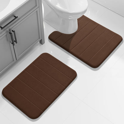 Yimobra Memory Foam Bath Mat, Super Soft Absorbent Bathroom Rug Non Slip, Quick Dry, Machine Washable Floor Carpet for Tub Shower, Home Decor Accessories, 24x17, Grey