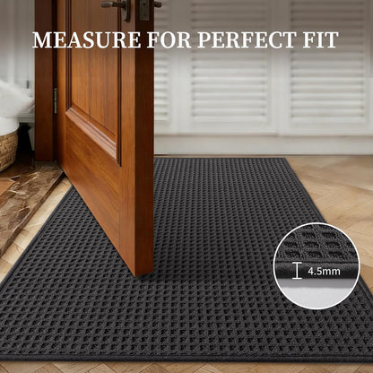 YIHOUSE Indoor Door Mat 24" x 36", Non-Slip Washable Entryway Mat, Dirt Trapper Absorbent Entrance Mat, Low Profile Floor Mat for Front/Back Door, Entryway, Khaki