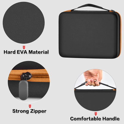 Comecase Battery Storage Case with Tester, Holds 148+ AA AAA C D 9V, Black | Hard-Shell Design, Carry Handle and Custom Foam Slots Keep Batteries Visible, Separated and Ready for Home, Garage or Office