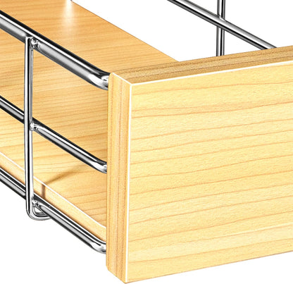 LYNK PROFESSIONAL® Pull Out Under Sink Kitchen Cabinet Organizer - 11.5 in. x 18 inch deep Drawer - Sliding Shelf Organizer for Cabinets and Undersink Storage Shelves - Lifetime Ltd. Warranty – Chrome