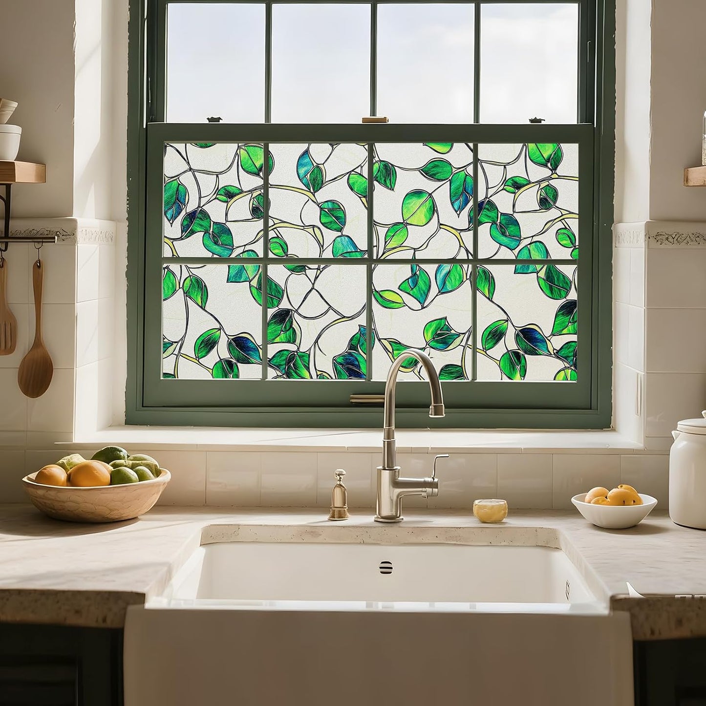 SOMWISE Frosted Glass Window Film, Heat Insulation, UV Block, Anti-Glare, One Way Privacy Tint, Static Cling for Home Bathroom Door, Renter Friendly, Day & Night Privacy