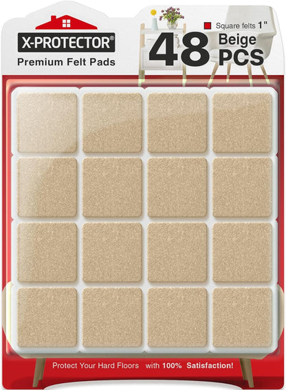 X-Protector Premium Felt Furniture Pads - 20 PCS 6 x 1/2" - Black Rectangular Pads with Tenacious Adhesive - Protects Hardwood, Laminate & Tile Floors