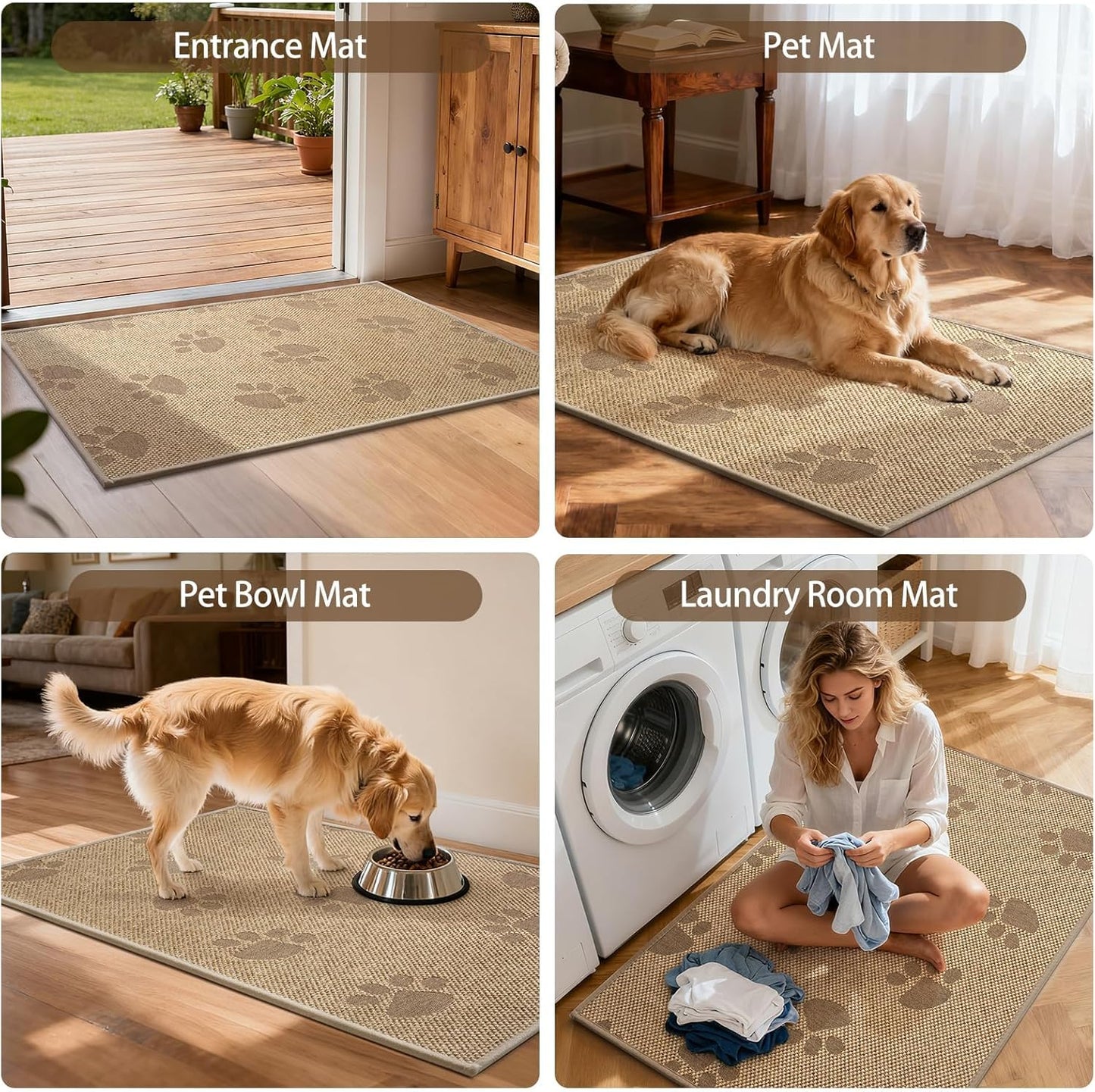 Door Mat 17"x30",Door Mat Indoor Entrance Dirt Resistant and Absorbent Non-Slip Rubber Backing Front Door Mats Washable Low-Profile Indoor Mats for Entryway, Inside Entrance Easy Clean Gray