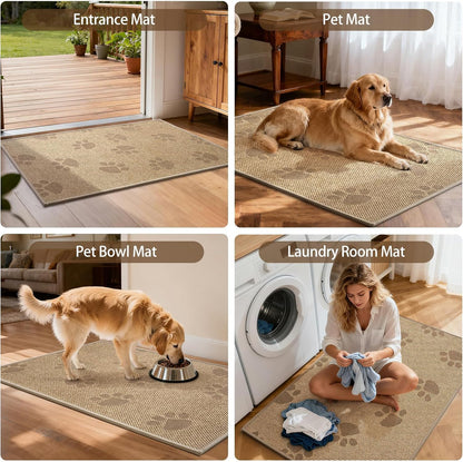 Door Mat 17"x30",Door Mat Indoor Entrance Dirt Resistant and Absorbent Non-Slip Rubber Backing Front Door Mats Washable Low-Profile Indoor Mats for Entryway, Inside Entrance Easy Clean Gray