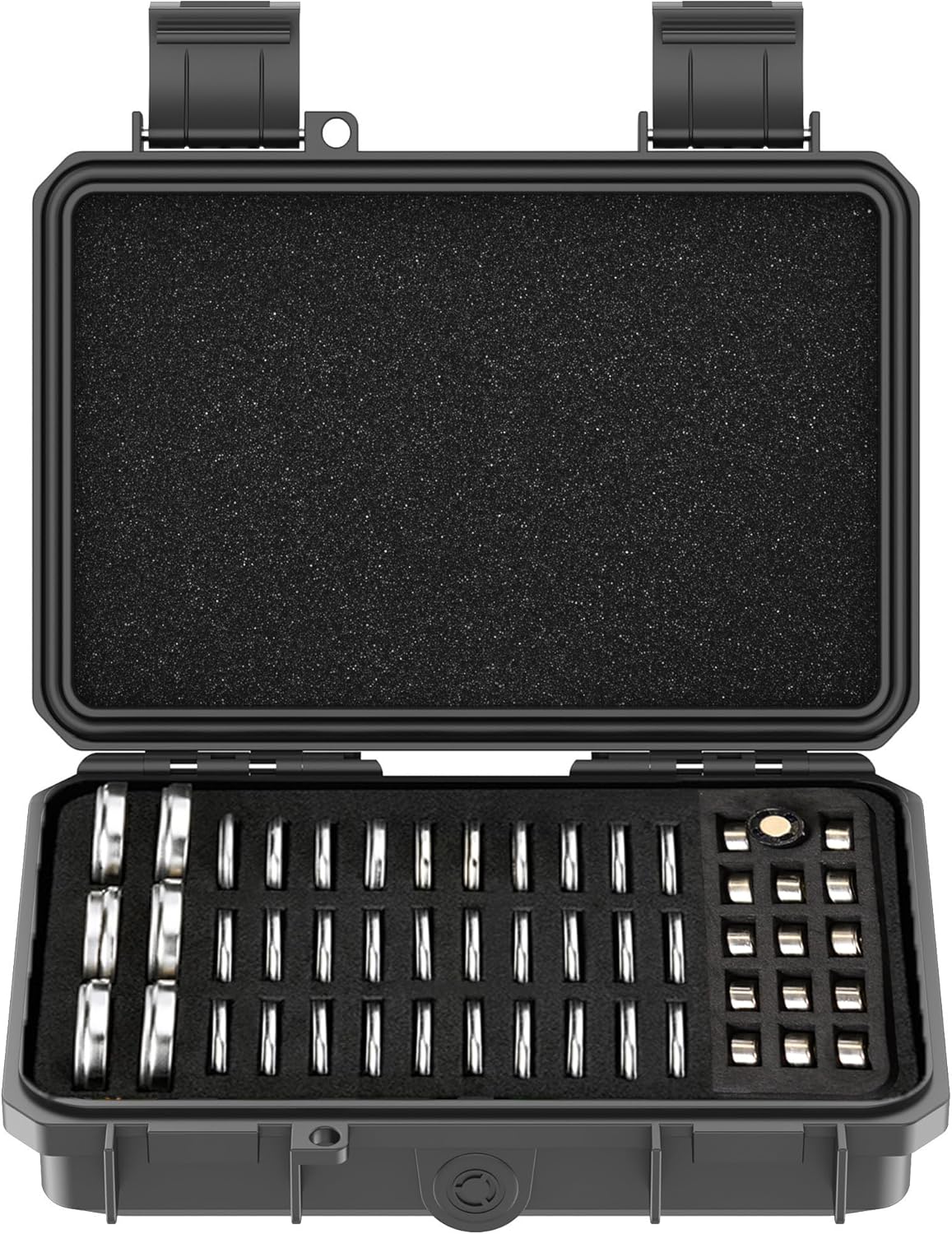24 Slots CR2 CR123 CR123A Lithium Battery Organizer Case, IP67 Waterproof Hard Case for CR17345/CR16340/CR18350/CR15270(CR2) Explosionproof Batteries Storage Holder for Household Outdoor Camping
