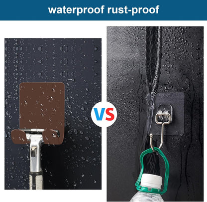 Diesisa Razor Holder for Shower + Adhesive Wall Hooks, Premium 304 Stainless Steel Shower Razor Holder with Heavy Duty Waterproof Sticky Hooks for Hanging Towels, Coat, hat (2+2 Pack)
