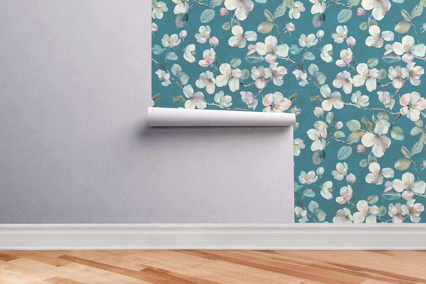 Peel and Stick Wallpaper Roll 17.5 x 216 Whispering Tales Design in Vinyl Sticker Paper for Accent Panels, Bedroom, Kitchen, Office or Shelf Liner