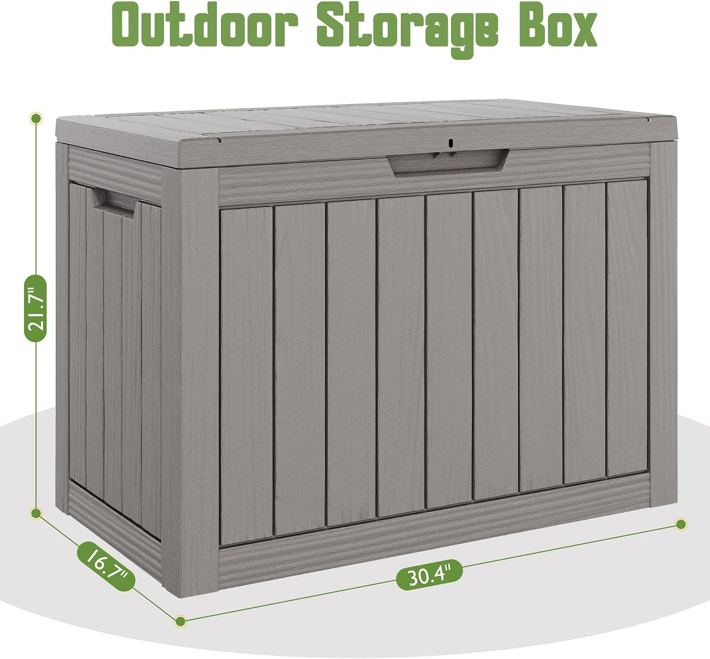 KAMABOKO 31 Gallon Outdoor Storage Box, Resin Deck Boxes Indoor and outdoor, Waterproof Storage Box Lockable Lid for Garden Tools, Package Delivery, Pool Supplies, Patio Cushions, Black