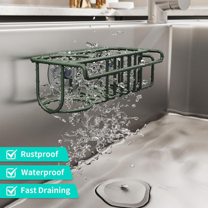 HapiRm 4 in 1 Sink Caddy Sponge Holder, SUS304 Stainless Steel Kitchen Brush Holder and Dish Cloth Hanger, Kitchen Organizers and Storage Essentials - Silver