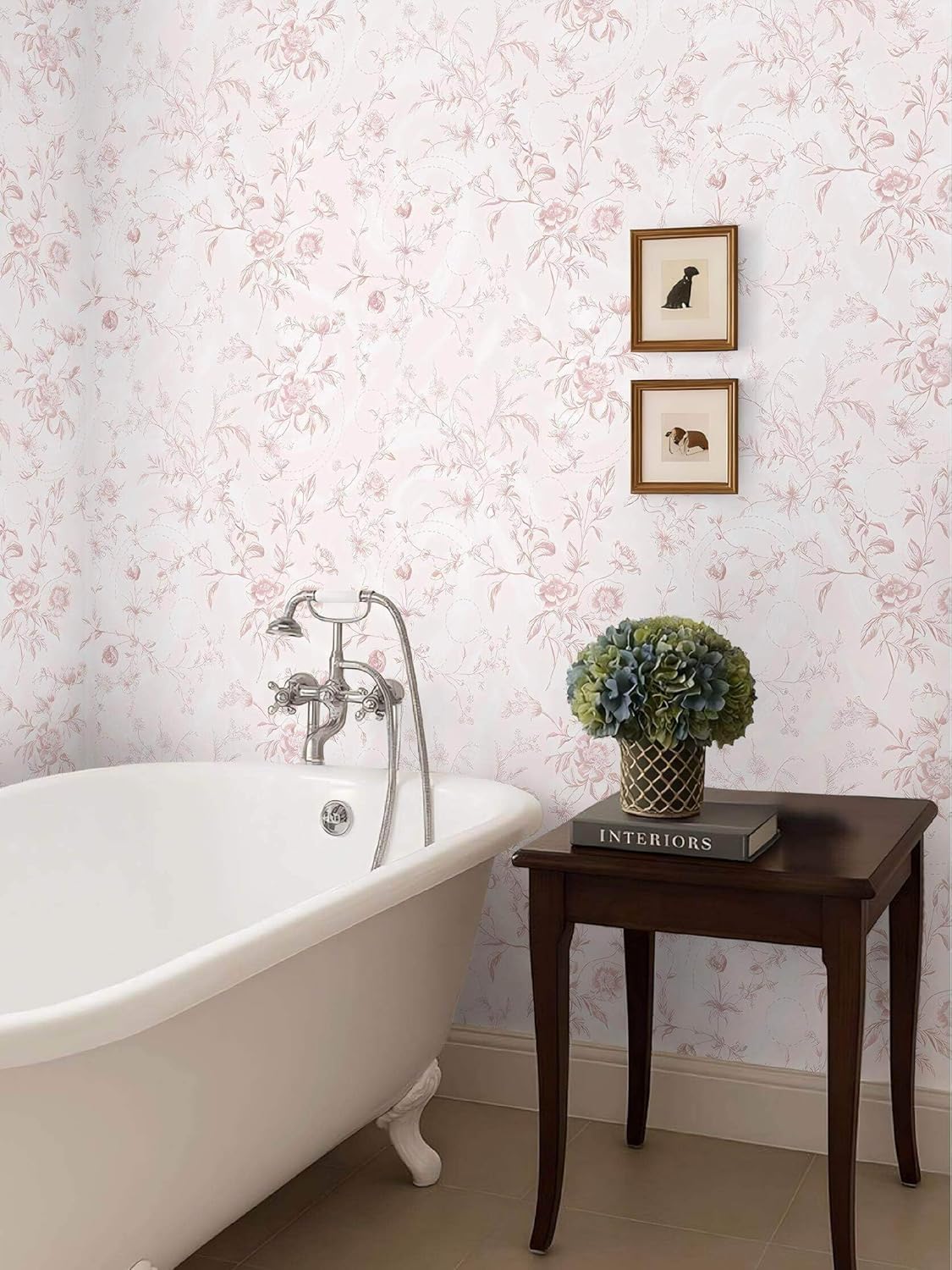 Ismoon Peel and Stick Wallpaper Floral Vintage Stick on Wall Paper Beige French Textured Contact Paper for Cabinet Removable Self Adhesive Wallpaper Vinyl Roll Shelf Deco, 17.3x78.7in