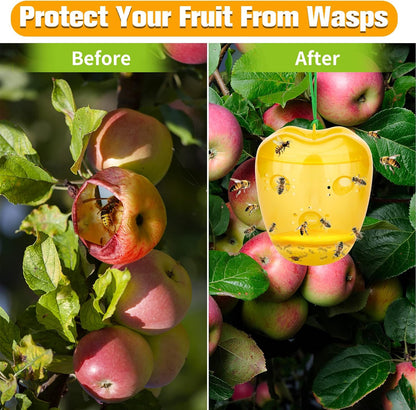 Wasp Trap, Yellow Jacket Trap Outdoor Hanging, Reusable Hornet and Wasp Catcher Traps for Outside, 2 Pack - Orange