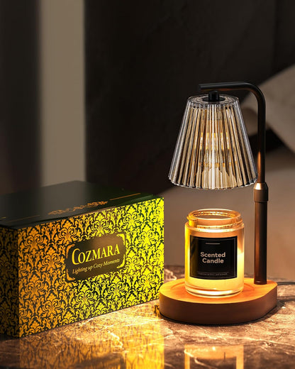 Candle Warmer Lamp with Timer & Dimmer for Yankee Candles, Adjustable Height Candle Warmer for Jar Candles, Wax Melt Lamp for Home Decor & Gifts, Black, 2 Bulbs