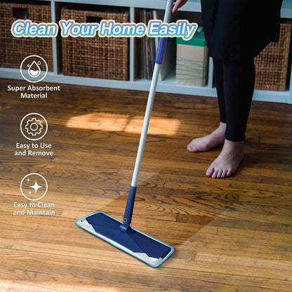 3 Pack Microfiber Mop Pads Replacement for Wet/Dry Mop Floor Cleaning Reusable Mop Pads Refills for Spray Floor Mops Compatible with Bona Floor Care System and Any Microfiber Flat Spray Mop