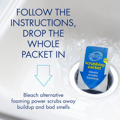 Glisten Garbage Disposer Cleaner and Freshener with Foaming Action, Helps Remove Buildup in Drains, Lemon Scent, Made in the USA, 16 Packets (Packaging May Vary)