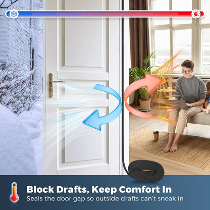 40FT Weather Stripping Door Seal, Kerf Style Foam Strip for Large Gaps, with Scraper Tool for Exterior and Interior Frames, White