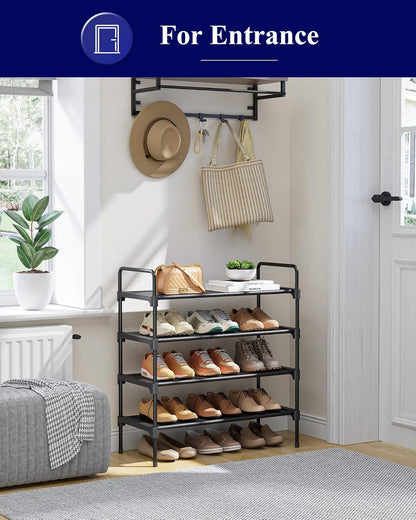 Kitsure Shoe Rack, 39" Wide Extra-Long Shoe Organizer, 3-Tier, Black | Closet, Front Door Entrance, Entryway, Stackable & Detachable Shelf, Closet Organizers and Storage